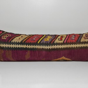 12x36 Turkish Kilim Lumbar,Bohemian Kilim Pillow,Kilim Cushion,Sofa Pillow,Boho Pillow,12x36 Turkish Decorative Pillow,UK,US,CANADA,UM140