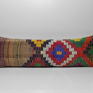 12x36 Turkish Kilim Lumbar,Bohemian Kilim Pillow,Kilim Cushion,Sofa Pillow,Boho Pillow,12x36 Turkish Decorative Pillow,UK,US,CANADA,UM516