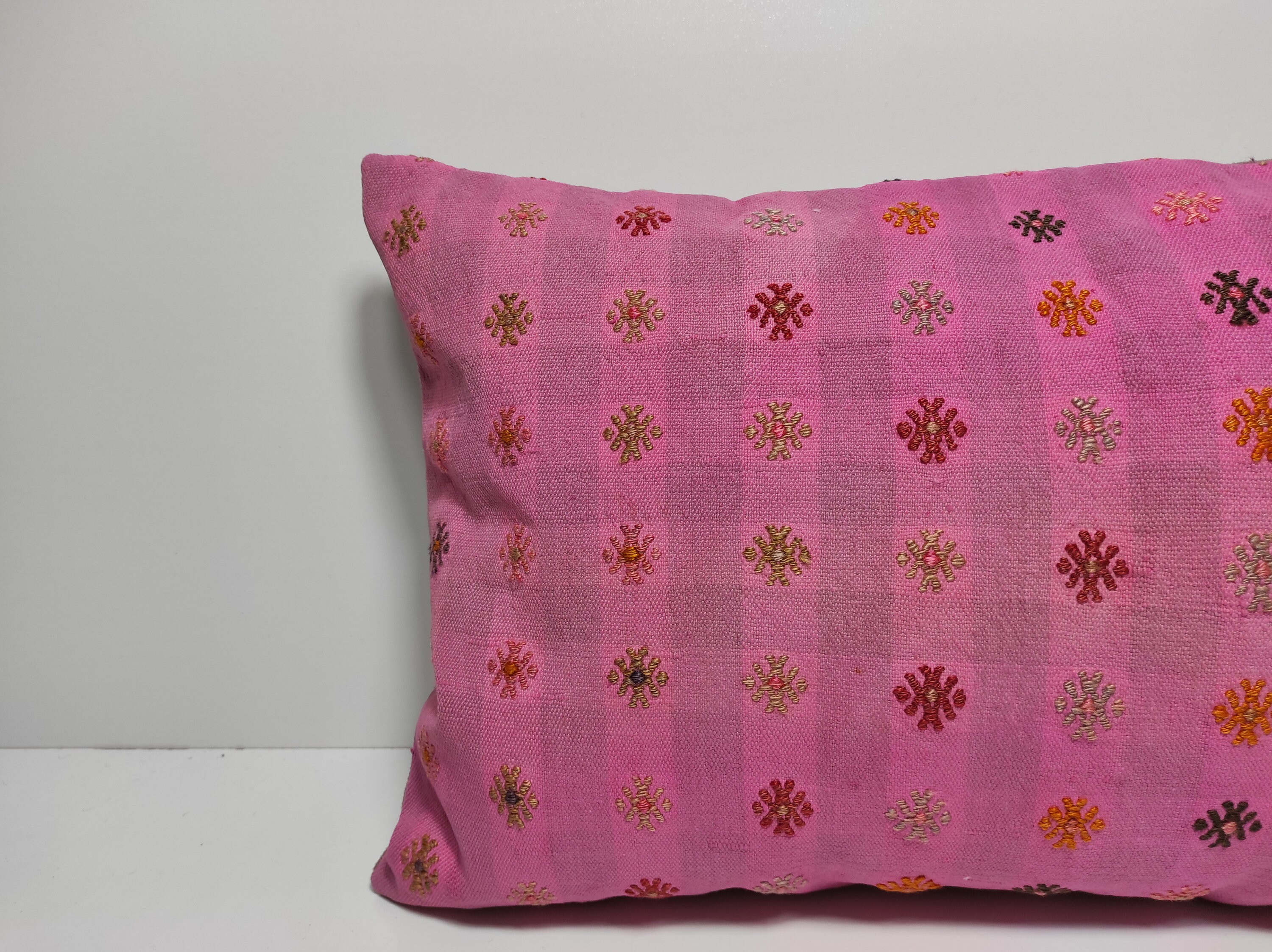16x24 Pink Lumbar Pillow CoverExtra Long LumbarColorful Boho Etsy