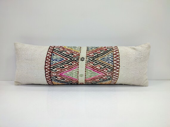 12x36 Boho Pillow,Turkish Kilim Pillow,Kilim Pillow Cover, Lumbar Pillow Cover, Tribal Pillow Cover, Moroccan Pillow, USA, UM845