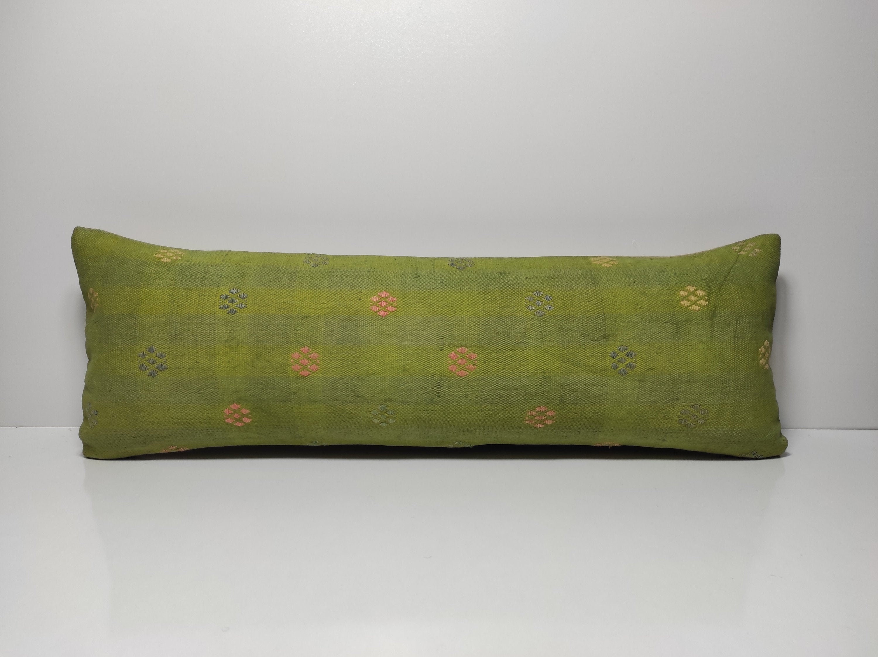12x36 Green Lumbar Pillow CoverExtra Long LumbarColorful Etsy