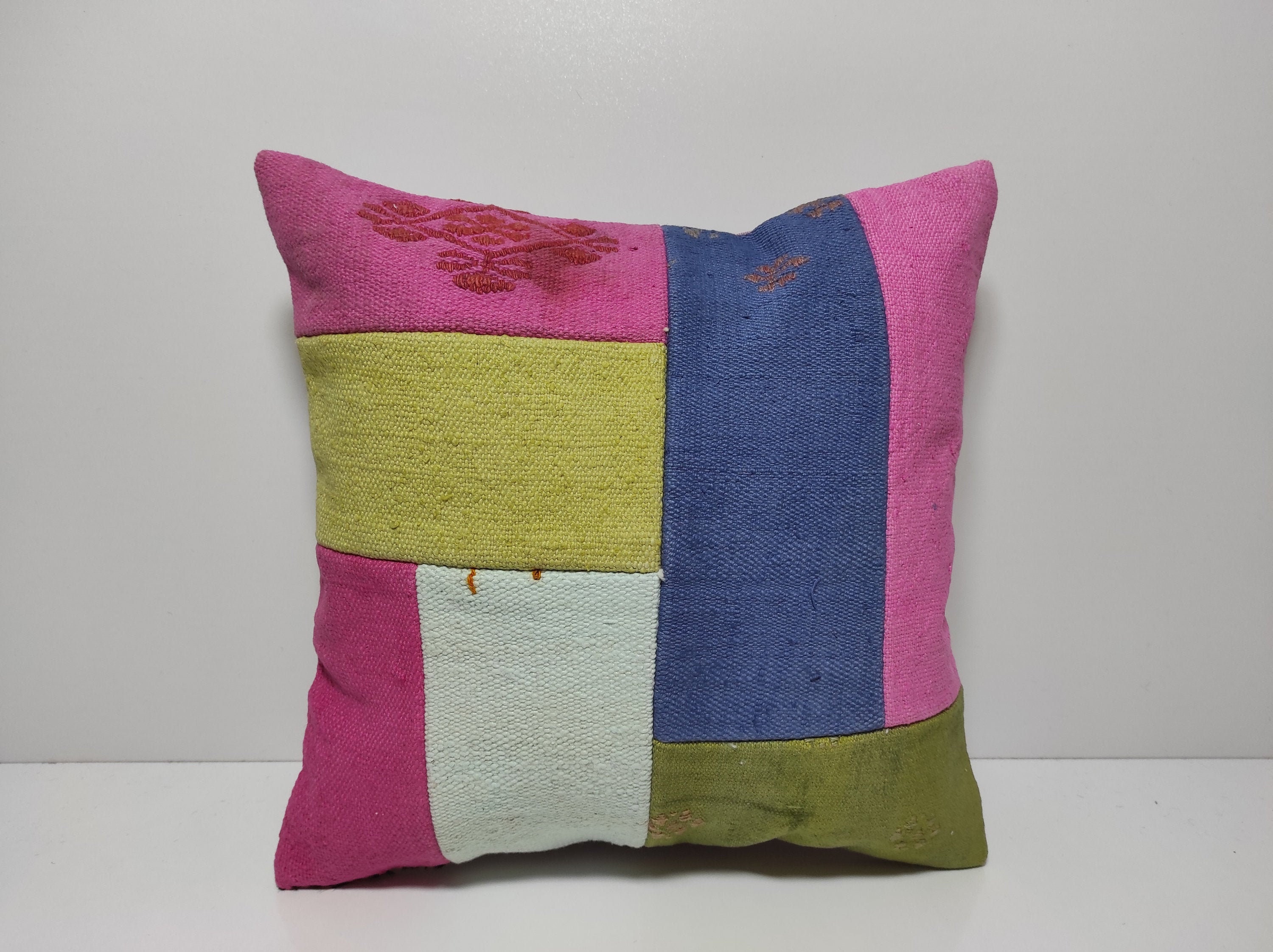 taies d'oreiller, taie d'oreiller 16x16, oreillers décoratifs, oreillers jetants, oreillers patchwork, oreiller kilim, oreiller en chanvre, oreiller e