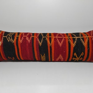 12x36 Turkish Kilim Lumbar,Bohemian Kilim Pillow,Kilim Cushion,Sofa Pillow,Boho Pillow,12x36 Turkish Decorative Pillow,UK,US,CANADA,UM325