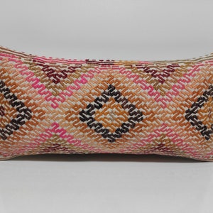 12x24 Turkish Kilim Lumbar, Bohemian Kilim Pillow, Kilim Cushion, Sofa Pillow, Boho Pillow, 12x24 Turkish Decorative Pillow, Canada, KM400