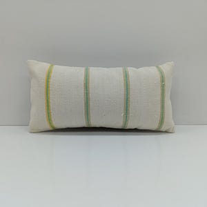 Ottoman Kilim Pillow , 12x24 Turkish Kilim Pillow,  Handmade Pillow Cover,  Handknotted Pillow,  Pillow For Bench,  KM981