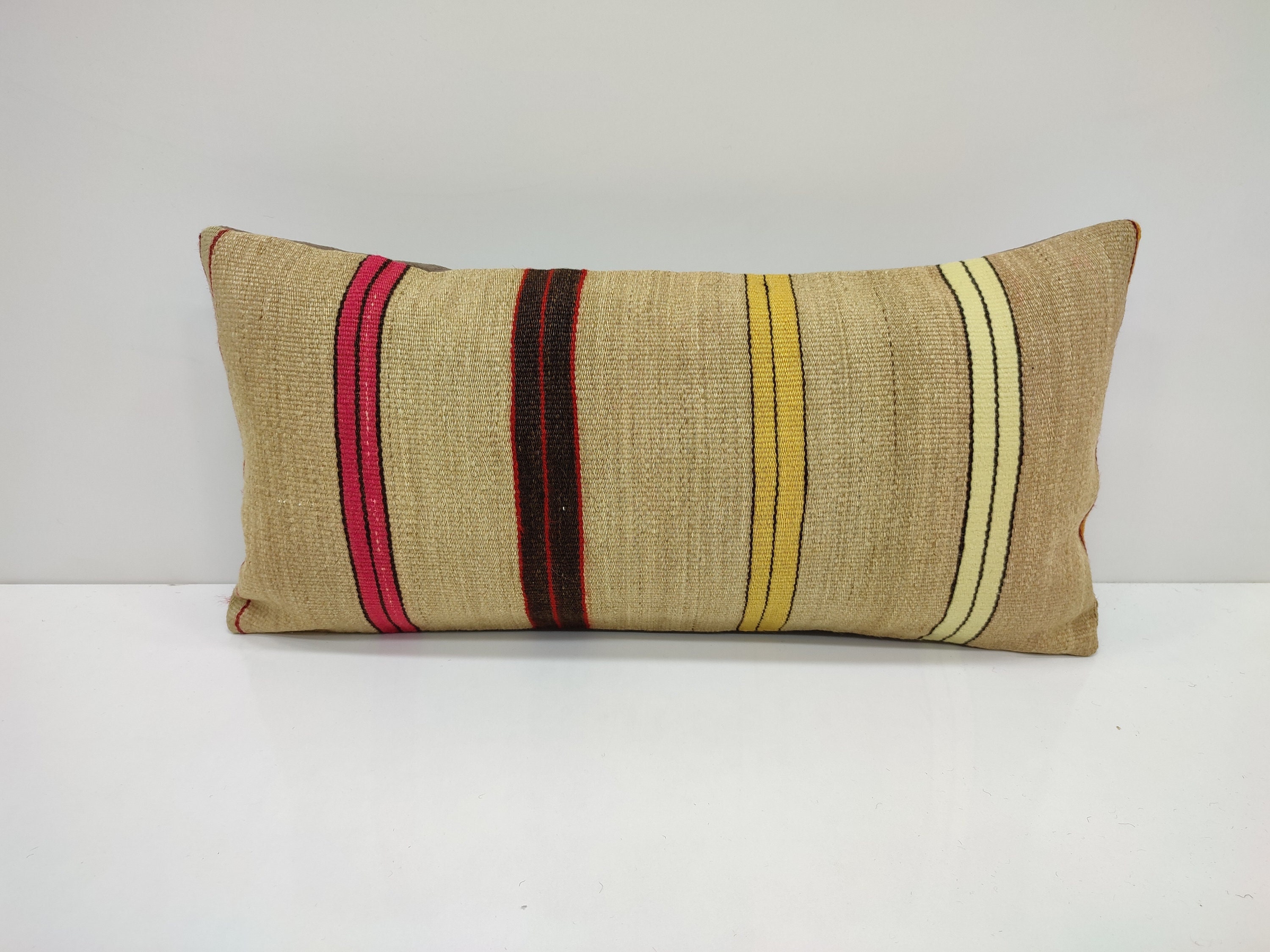 クッションカバー ストライプ キリム クッションカバー キリム オレンジ グレー ブラウン イエロー ボーダー