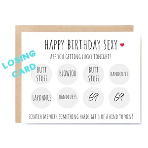 Custom dirty losing scratch off card | Birthday scratch off | dirty birthday scratch off | Naughty dirty birthday card scratch off