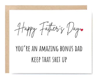Funny Father's Day Card for Stepdad: Bonus Dad Gift