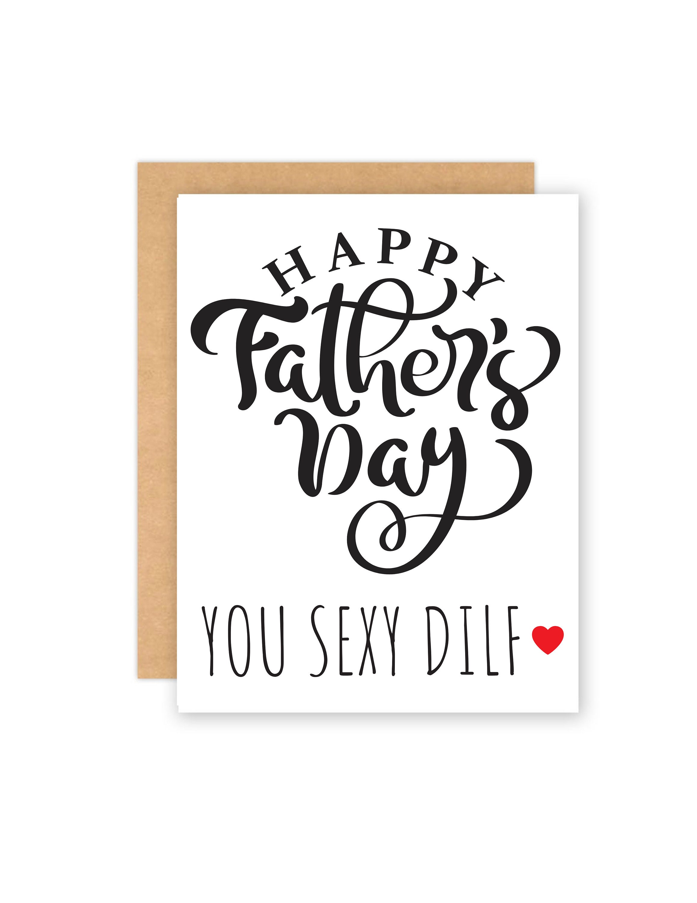 Happy Fathers Day DILF Card Funny Fathers Day Card image