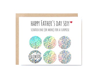 Dirty Father's Day Scratch Off card | funny raunchy sexy DILF naughty husband dad lotto lottery happy father's day card