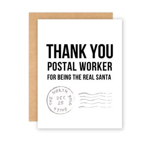 Thank You Postal Worker Card: Real Santa Mail Carrier