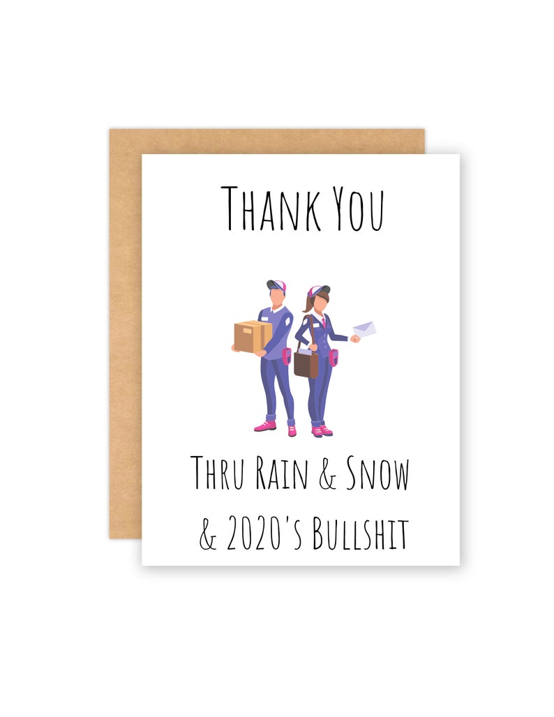 Thank you mailman card thank you usps card post office Etsy