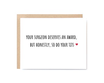 Funny Cosmetic Surgery Card – Surgeon Deserves An Award Joke – Adult Humor