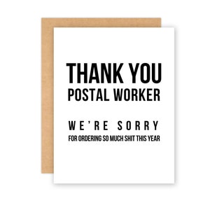 Funny Thank You Postal Worker Card: Apology Mail Carrier Gift