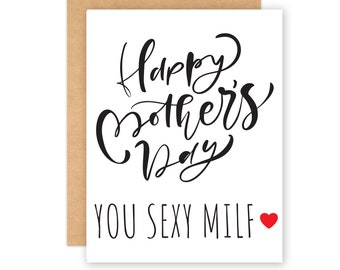 Happy Mother's Day MILF card | funny mother's day card | dirty mother's day card | sexy mother's day card | naughty raunchy wife