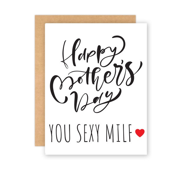 Happy Mother's Day MILF card | funny mother's day card | dirty mother's day card | sexy mother's day card | naughty raunchy wife