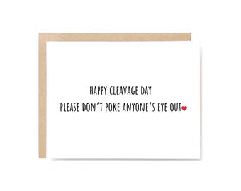 Dirty Boob Job Card – Happy Cleavage Day Joke – Snarky Cosmetic Surgery Humor