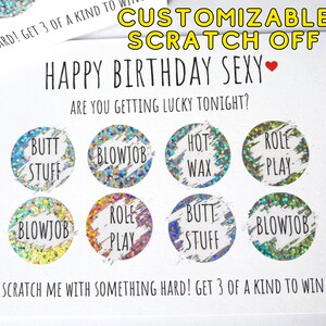 Custom dirty scratch off card | Birthday scratch off | dirty valentine scratch off | Naughty dirty Valentine&#39;s day card scratch off