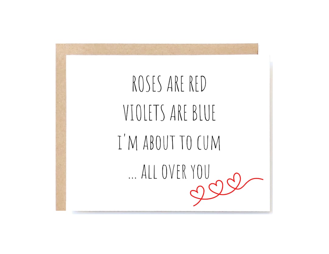 Roses Are Red Poem Card Valentine's Day Card for Her Dirty Valentine's