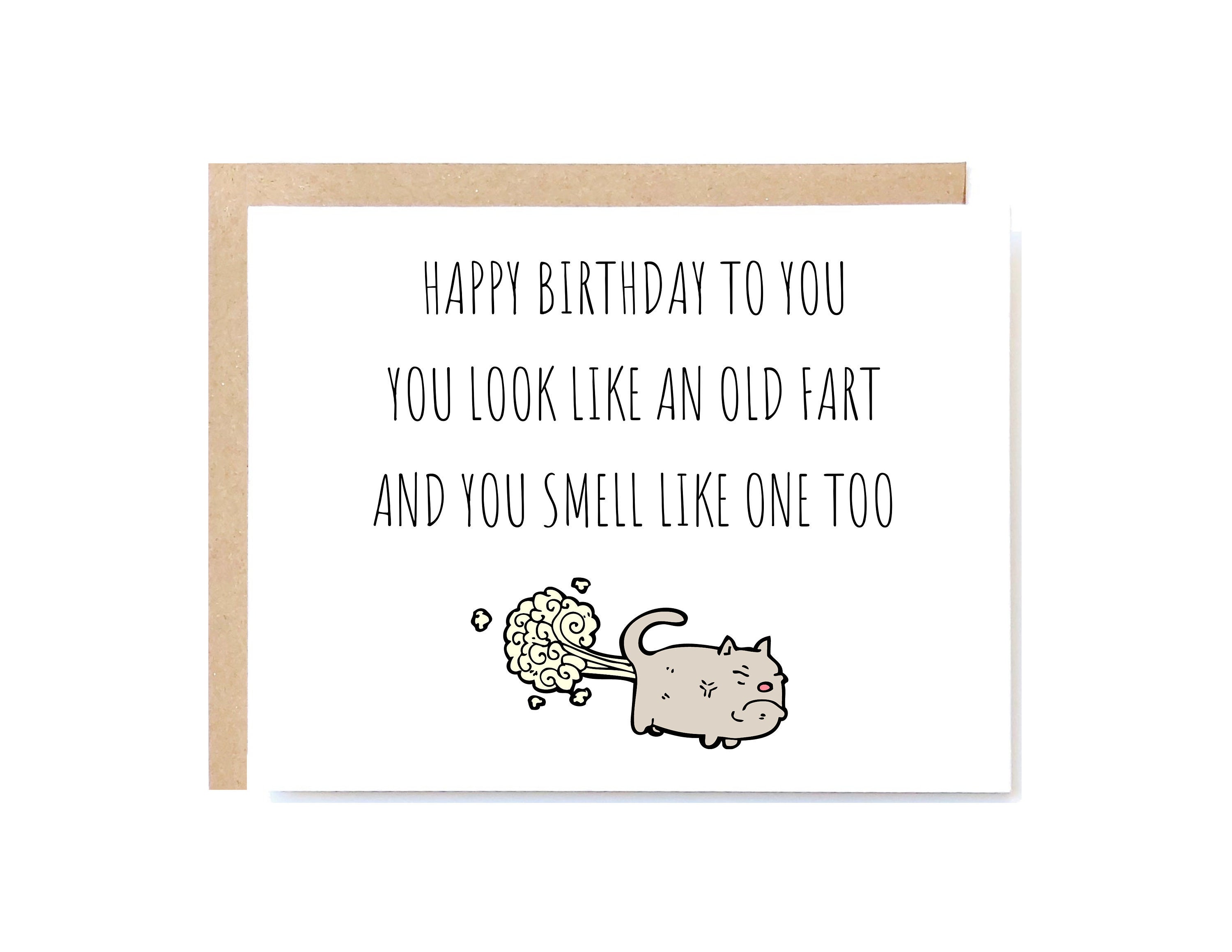 Happy Birthday Old Fart Funny Birthday Old Fart Card - Etsy