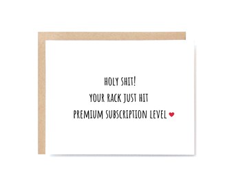 Rude Boob Job Card – Rack Hit Premium Subscription Joke – Funny Adult Humor