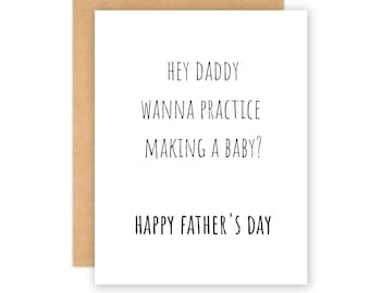 Happy Father's Day practice baby making card | dirty father's day card | sexy father's day card | naughty raunchy husband dad day