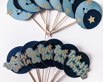 Moon and Stars Cupcake Toppers - Etsy