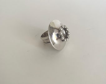 Brutalist Sterling Silver Ring: Owe Johansson Finnish Modernist Jewelry