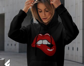 Red lips sweatshirt store