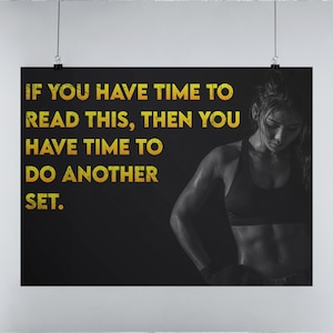 Motivational Fitness Poster, Poster, Garage Gym, Fitness, Gym Decor, Workout Motivation, Wall Art, Inspirational Quote, Home Gym Decoration