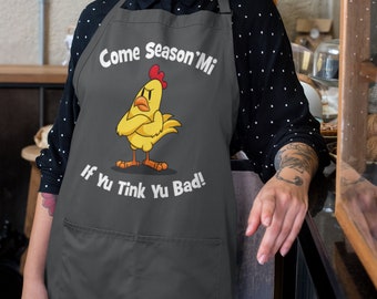 Cooking Apron, Foodie, Jamaican Patois, Novelty, Seasonings, Jamaican Food, Gift For Jamaicans, Jamaican Sloga, n, Funny Gifts