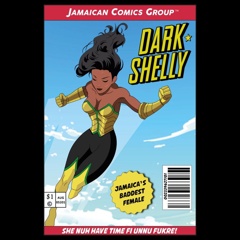 Female Superhero, Jamaican Patois, Novelty, Comic, Jamaican T shirt, Gift For Jamaicans, Jamaican Slogan, Funny T Shirts, Jamaican Tee image 2