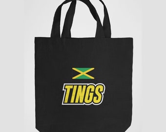 Black Tote Bag, Jamaican Patois, Tote, Jamaican slang, Shoulder Bag, Cotton Bag, Patois Gift, Jamaican Gift, Shopping Bag