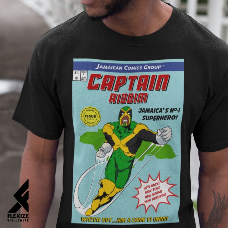 Jamaican Flag, Jamaican Patois, Superhero, Comic Book, Jamaican T shirt, Gift For Jamaicans, Jamaican Slogan, Funny T Shirts, Jamaican Tee Black