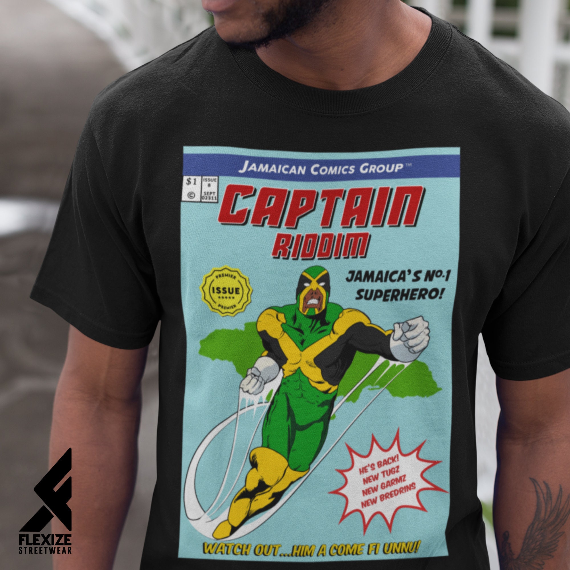 Jamaican Flag, Jamaican Patois, Superhero, Comic Book, Jamaican T Shirt