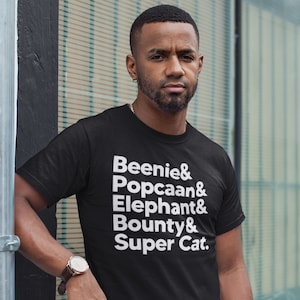 Top 5 Artists, Reggae Music, Custom T shirt,  Dancehall, Ska, Jamaican T-shirt, Caribbean Music, Jamaica Shirt, Gift Idea, For Him, For Her