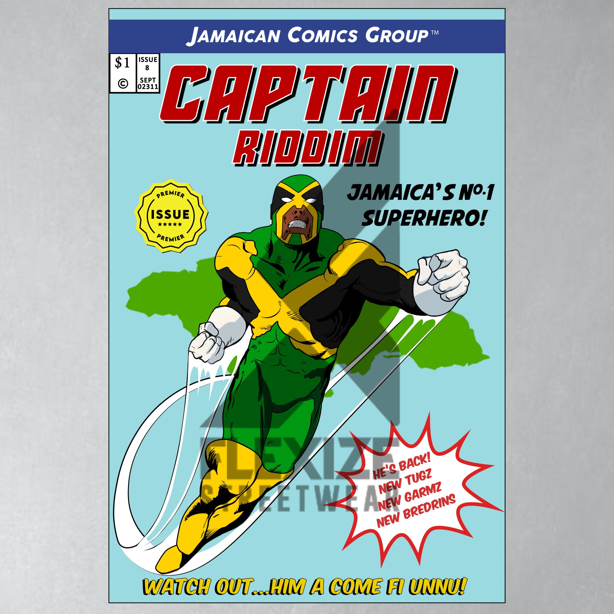 Jamaican Flag, Jamaican Patois, Superhero, Comic Book, Jamaican T Shirt
