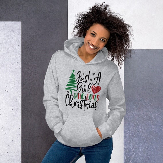 Cute Christmas Unisex Hoodie Just a Girl Who Loves Christmas - Etsy