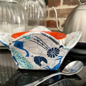 Farmhouse Bowl Cozy Set, Reversible Microwave Safe Cozies