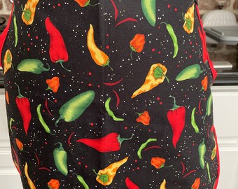 Vintage Peg Apron, Retro 1950s Style Half Apron with Pocket