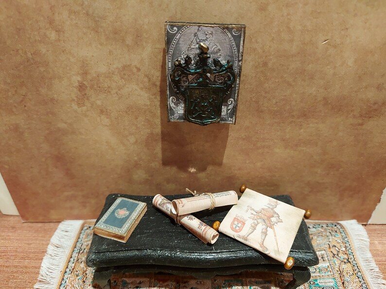 Dollhouse Medieval Miniature Coat of Arms/scrolls/knights Etsy