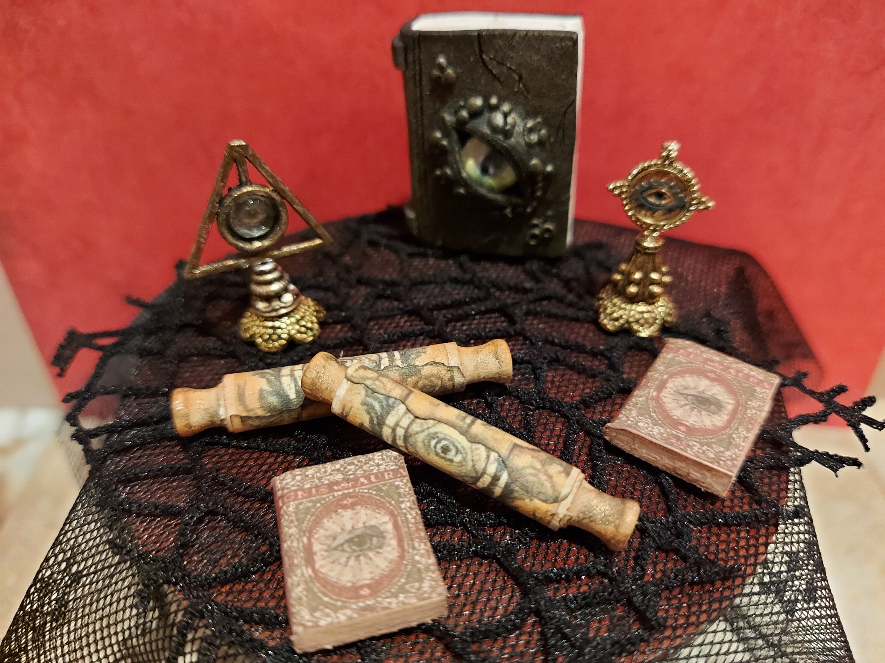Dollhouse Witch, Miniature Scrolls/magic Book/eye, 112 Scale Etsy