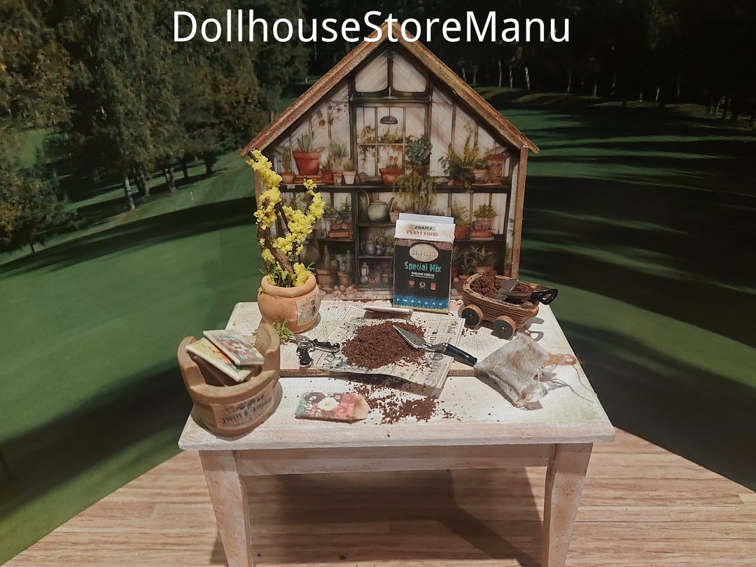 Dollhouse Gardening Worktable, Miniature Garden Shelf, 1:12 Scale - Etsy