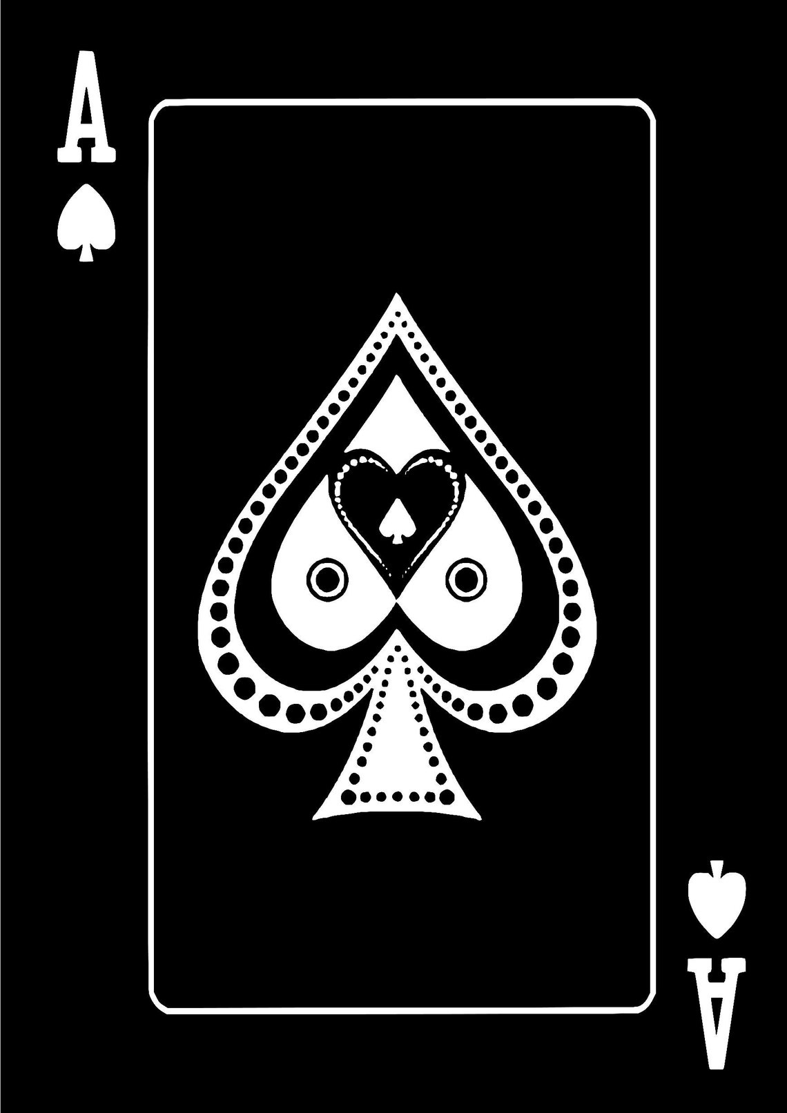 Ace of Spades Poster Playing Cards Black & White High Quality Etsy UK