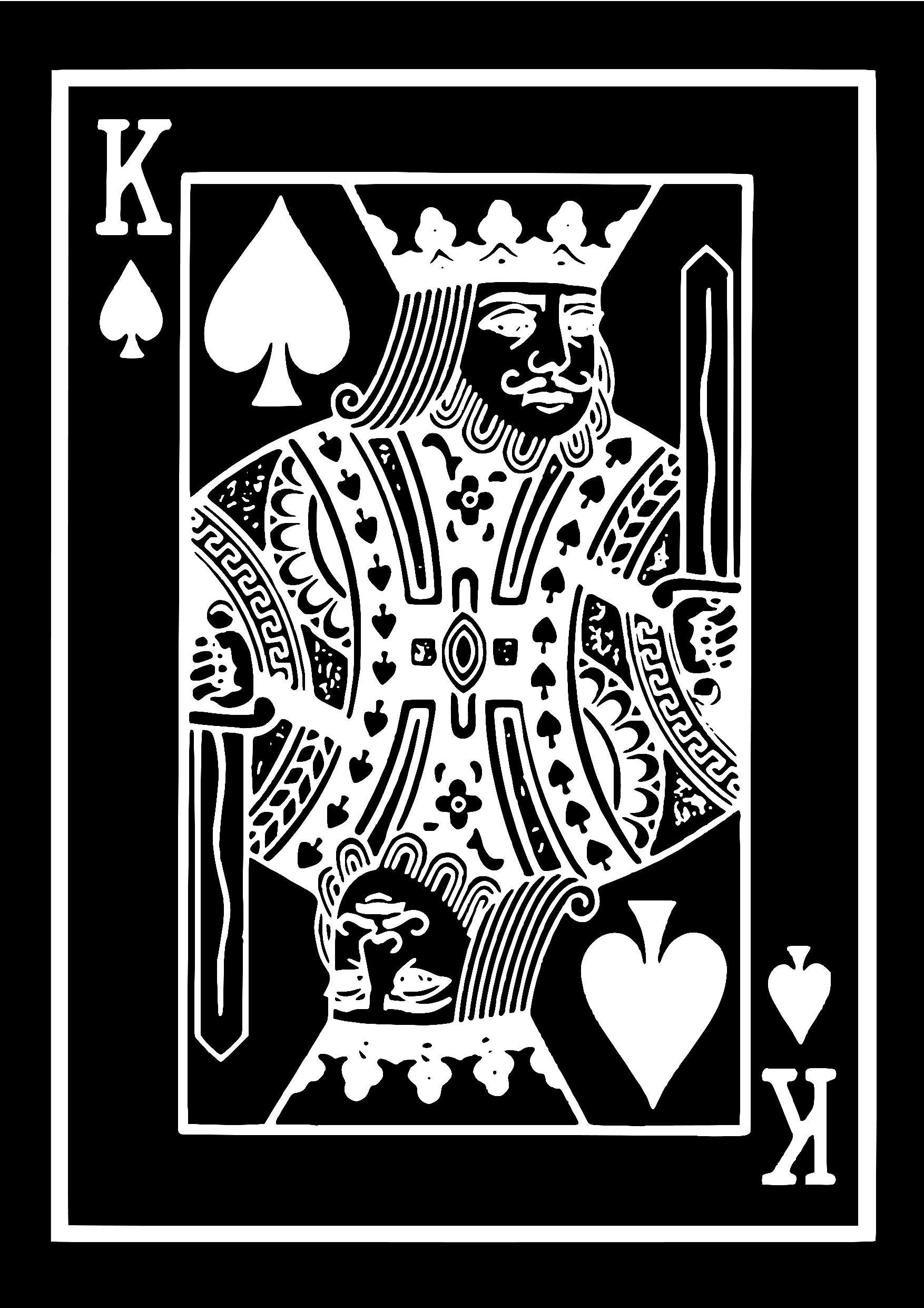 King of Spades Poster Playing Cards Black & White High Etsy