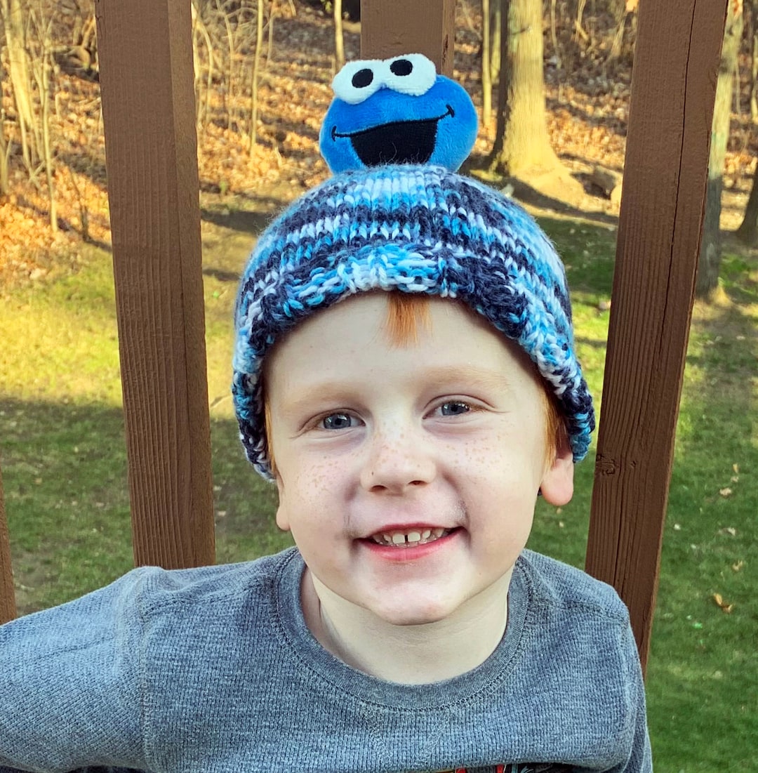 Cookie Monster Knit Hat, Infant/toddler Knit Hat, Sesame Street