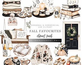 Cozy Fall Clipart: Cottagecore Autumn PNGs (Digital Download)