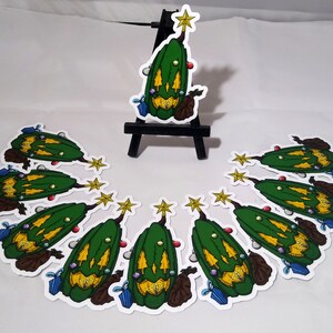 Kerstboom Pompoen Vinyl Sticker