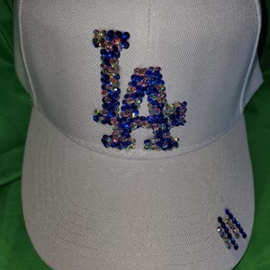 New Women’s Bling LA Dodgers Swarovski Hat (White) Los Angeles Dodgers Blingy Sports Hat - Etsy main image 2