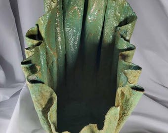 Stained Concrete Succulent Planter, Unique Minimalist Art Piece